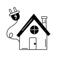 Plug icon showing an energy efficient house vector