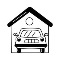 House with a garage, representing property amenities and features vector