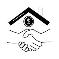 Icon of property agreement and contract signing for real estate vector