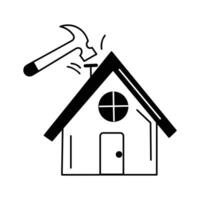 Icon with hammer symbolizing home improvement vector