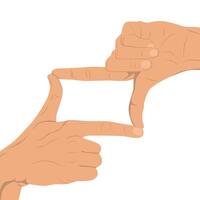 Illustration of two hands forming square shape vector