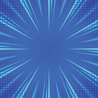 Abstract blue radial stripes rays pop art retro background vector