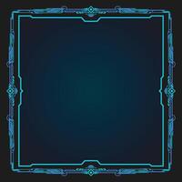 Abstract blue futuristic technology square screen frame vector