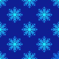 Seamless pattern on a blue background with blue snowflakes vector