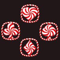 Set of red playing card symbols like lollipops or cady for your game and slot machines. Colored candy playing card symbols- clubs, diamonds , hearts and spades vector