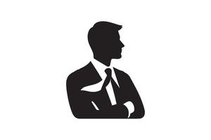 Silhouette of a man in a suit and tie vector