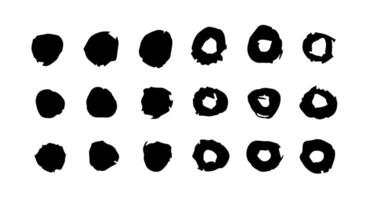 Crayon circle highlight for social media stories. Sketch Charcoal round elements. Stylish ink design circles for beauty shop, bloggers and social page cover. Chalk round marker strokes vector