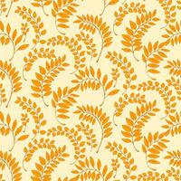 Seamless botanical pattern featuring orange leaves on a light background. Elegant foliage design in warm tones, ideal for textiles, packaging, home decor, and stationery projects vector