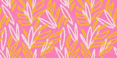 Unique abstract organic shapes seamless pattern. Colorful pink background. hand drawn sketch creative forms print. Contemporary minimalist ornament. vector