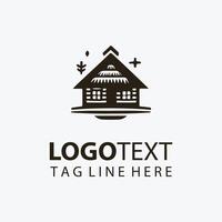 Rustic Beach Hut Logo vector