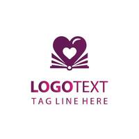 Red Open Book with Sprout Logo vector