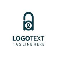 Minimalistic Security Lock Logo Design With Placeholder Text vector