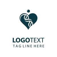 Heart DNA Logo Design vector