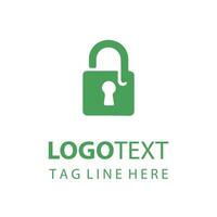 Secure and Modern A Green Padlock Logo for Your Business vector