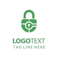 Lock Logo Design with Customizable Text vector