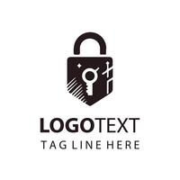 Secure Digital Lock Logo Design vector