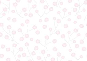 Seamless Background With Pink Floral Pattern On A White Background. Horizontally And Vertically Repeatable. vector