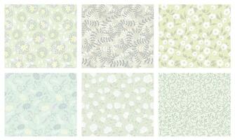 Seamless Floral Patterns Set. Horizontally And Vertically Repeatable. vector