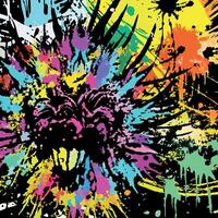 An abstract painting with splashes and paint vector