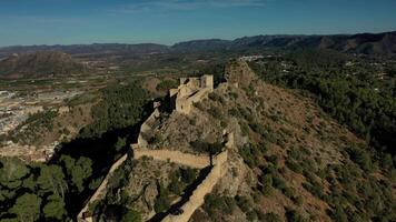 Aerial view of the castle of Xativa video