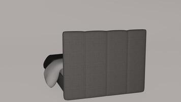 A chair with a backrest and a gray fabric photo