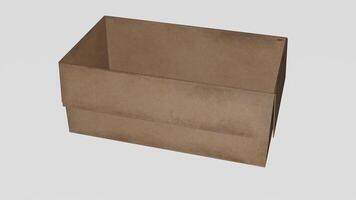 A cardboard box with a lid on it photo