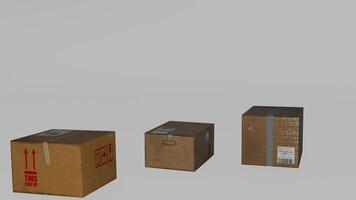 Three boxes with different sizes and colors photo
