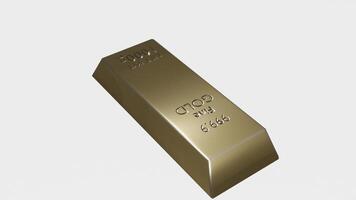 Golden Brick with white background photo