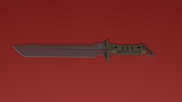 A knife on a red background photo