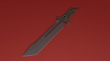 A knife on a red background photo