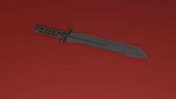 A knife on a red background photo