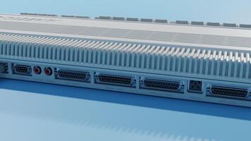 A computer with a large number of ports photo