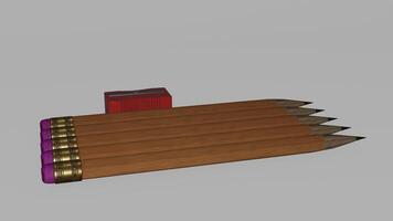 A pencil with a red box next to it photo