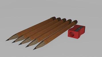 A pencil and pencil sharpener are shown next to each other photo