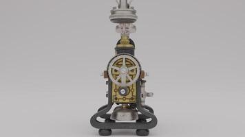 A steam powered machine with a clock on top photo