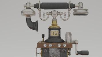 A 3d model of a telephone with a clock on it photo