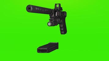 A gun on a green screen with a green background photo