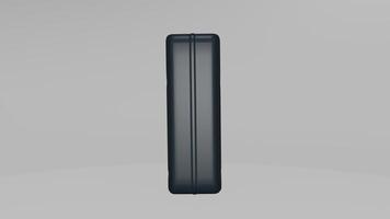 A black phone with a white background photo