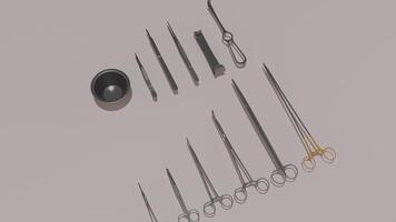 A set of surgical instruments on a table photo