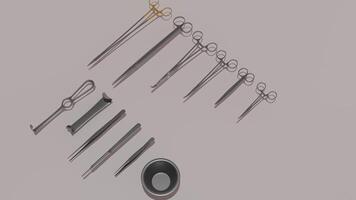 A set of surgical instruments on a table photo