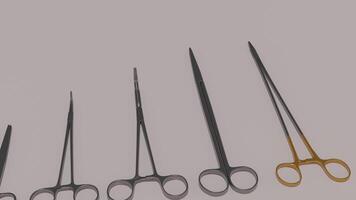 A set of surgical scissors on a gray background photo