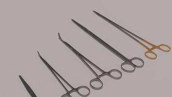 A group of surgical instruments on a table photo
