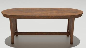 A small table with a wooden top photo