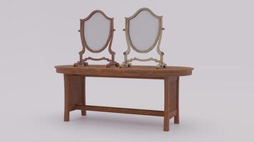 A small table with two mirrors on it photo