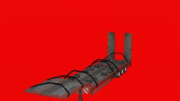 A 3d rendering of a trailer with a red background photo