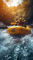 Rafting Team Navigating Through Whitewater Rapids photo