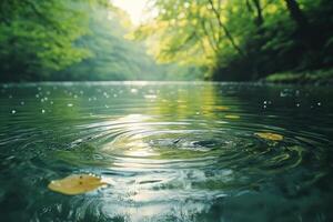 Ripples in a Tranquil Forest Stream photo