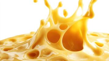 Golden Liquid Splash with Air Bubbles photo