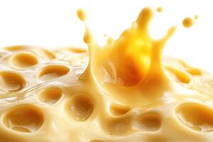 A Splash of Condensed Milk Creating Circular Patterns photo