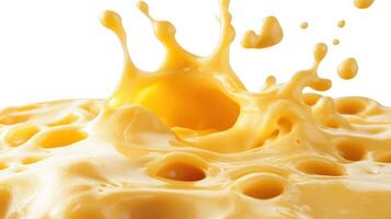 Yellow Liquid Splashing and Creating a Crown Shape photo